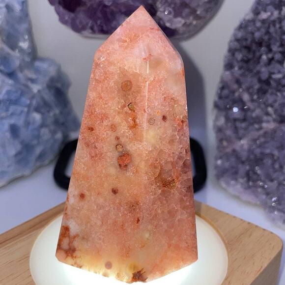 Pink Amethyst Druzy Point Tower - Picture 6 of 8